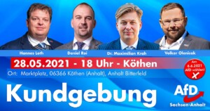 Kundgebung mit EU-Abgeordneten Maximilian Krah in Köthen.