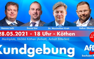 Kundgebung mit EU-Abgeordneten Maximilian Krah in Köthen.