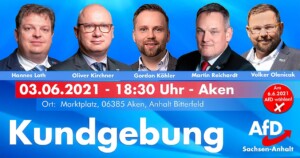 Wahlkampf-Kundgebung in Aken