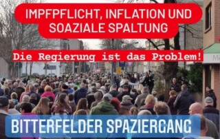 Bitterfelder Spaziergang gegen Imppflicht und soziale Spaltung