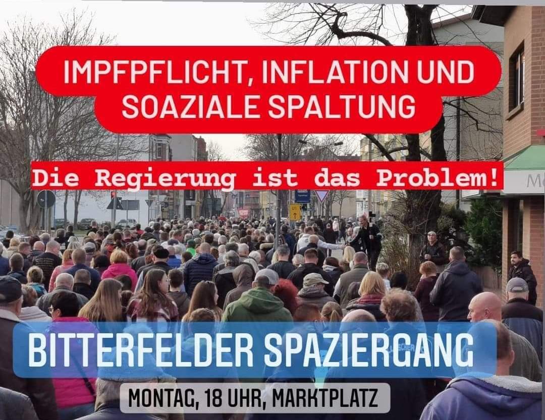 Bitterfelder Spaziergang gegen Imppflicht und soziale Spaltung